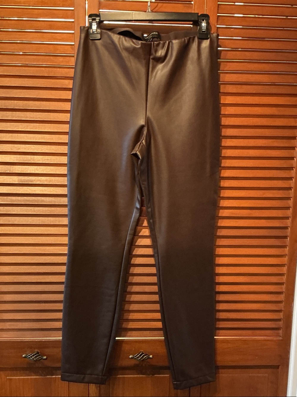 Banana Republic Dark Brown Faux Leather Slim Leg